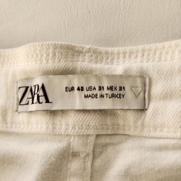 NWOT- Zara Men's White Distress Skinny Jeans - Picture 6 of 11